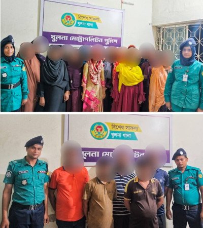 খুলনা পুলিশের অভিযানে অসামাজিক কার্যক্রমে ২০ জন গ্রেফতার