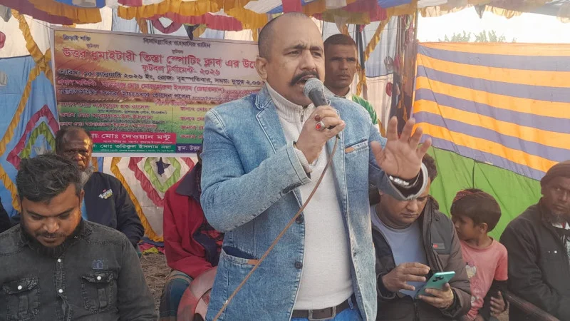 সুন্দরগঞ্জে উত্তর ধুমাইটারী স্পোর্টিং ক্লাবের উদ্যোগে ফুটবল টুর্নামেন্ট-২০২৬ এর শুভ উদ্বোধন